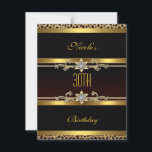 Elegant Black Gold Jewel 30. Geburtstag Einladung<br><div class="desc">Schwarzes Gold Jewel 30. Geburtstag Einladung Jewelen Leopard Tier Print. Eleganter Classy Jeden Anlaß Party Geburtstag lädt Vorlage ein</div>