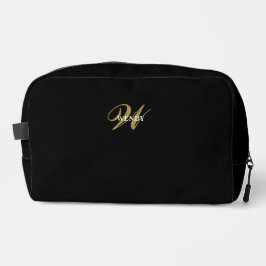 Elegant Black Gold l Elegant Luxury Monogram Waschbeutel