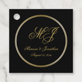Elegant Black Gold Monogram Name Wedding Vielen Da Geschenkanhänger