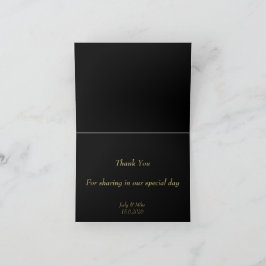 Elegant Black & Gold Than You card Dankeskarte