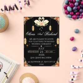 Elegant Black & Gold Wedding Invitation Template Acryleinladungen