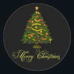 Elegant Black Green Christmas Tree Stickers<br><div class="desc">Elegante schwarz-grüne Weihnachtsbaumaufkleber.</div>