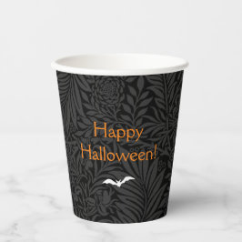 Elegant Black Halloween Floral Pappbecher