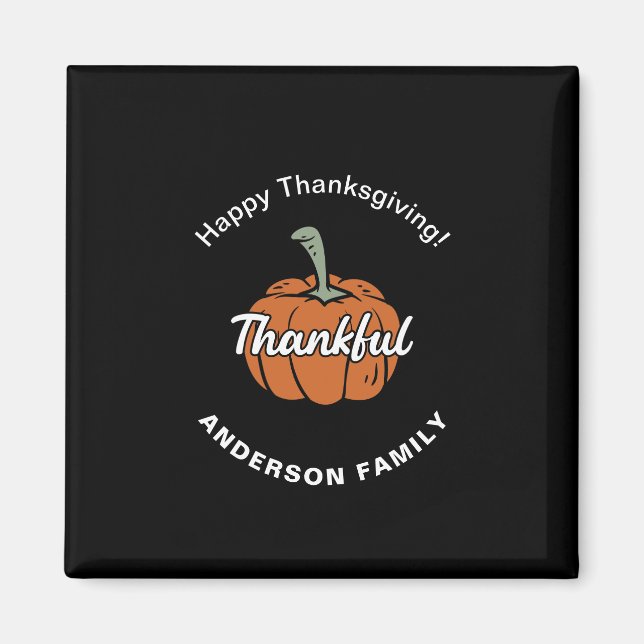 Elegant Black Happy Thanksgiving Magnet (Vorne)