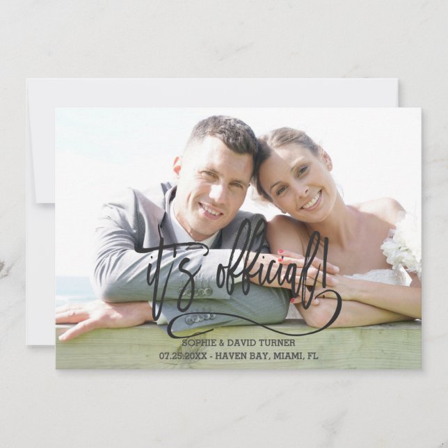 Elegant Black It's offizielle kalligraphische Hoch Ankündigung (Vorderseite)