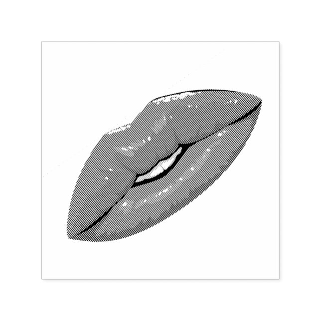 Elegant black Kiss Lip Permastempel (Design)