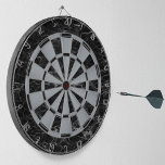 Elegant Black Marble Faux Silver Metallic Classic Dartscheibe<br><div class="desc">A classic dartboard design with alternating  black marble and faux silver foil triangles.</div>