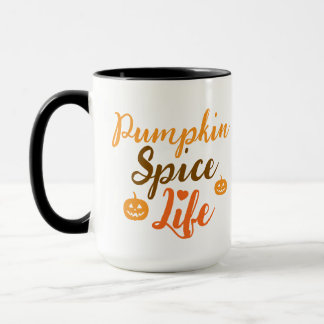 Elegant black &orang pumpkin Spice Life  Mug Tasse