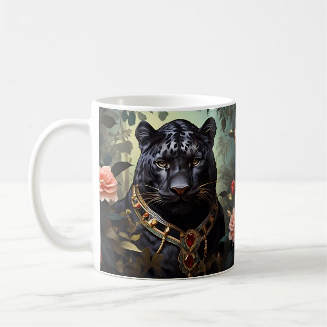 Elegant Black Panther Kaffeetasse (Links)