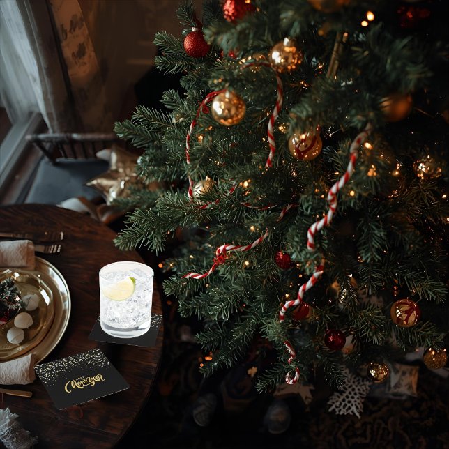 Elegant Black Paper Coaster Rechteckiger Pappuntersetzer (Von Creator hochgeladen)