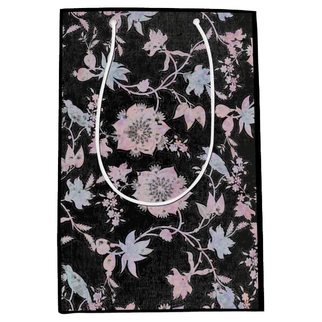 Elegant black, pink and blue, watercolours mittlere geschenktüte (Vorderseite)