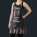 Elegant Black Pink Watercolor 70th Happy Birthday Schürze<br><div class="desc">Elegante Black Pink Watercolor 70th Happy Birthday Schürze. Personalisieren Sie es mit Ihrem Namen und Alter.</div>