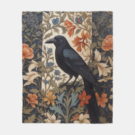 Elegant Black Raven William Morris Inspiriert Fleecedecke