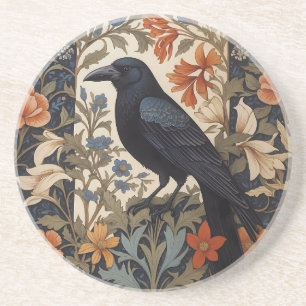 Elegant Black Raven William Morris Inspiriert Getränkeuntersetzer