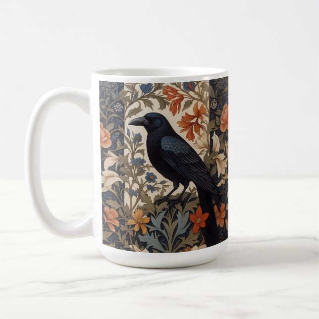 Elegant Black Raven William Morris Inspiriert Kaffeetasse (Links)