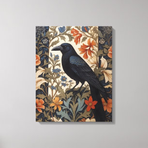 Elegant Black Raven William Morris Inspiriert Leinwanddruck