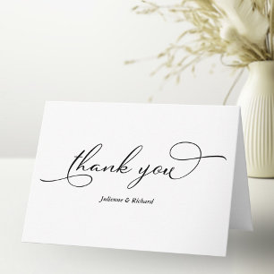 Elegant Black Script Vielen Dank Karte
