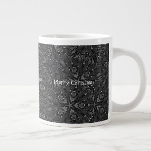 Elegant Black Shiny Frohe Weihnachten individuell Jumbo-Tasse