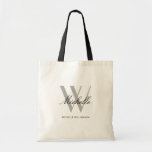 Elegant Black Silver Monogram Initial Name Script Tragetasche<br><div class="desc">This elegant black gray monogram with beautiful name in script are great to be on this tote bag. The Unique part here is that you can customize it by adding your name or putting your own initial in the monogram. If you can not see what you like just email me...</div>