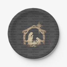 Elegant Black Silver Nativity Frohe Weihnachten