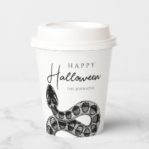 Elegant Black Snake Halloween Pappbecher