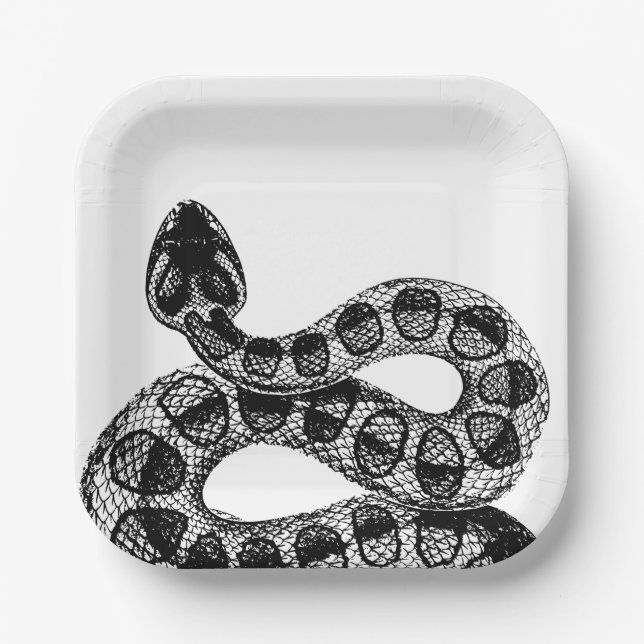 Elegant Black Snake Halloween Pappteller (Vorderseite)