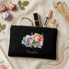 Elegant Black Stylish Floral Boho Niedlich Zubehörtasche