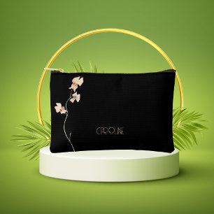 Elegant Black Stylish Floral Boho Niedlich Zubehörtasche