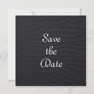 Elegant Black Textured Save the Date
