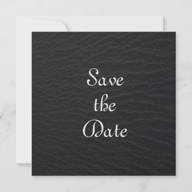Elegant Black Textured Save the Date (Vorderseite)