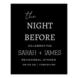 Elegant Black The Night Before Probe Dinner Poster