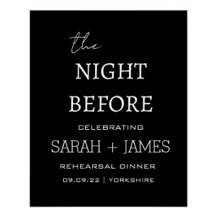 Elegant Black The Night Before Probe Dinner Poster