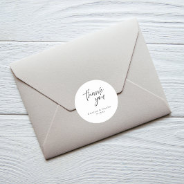 Elegant Black Tie Wedding Favor & Envelope Seal Runder Aufkleber