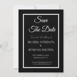 Elegant Black Typography Save The Date