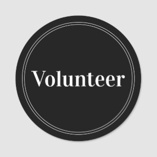 Elegant Black Volunteer Magnetic Namensschild