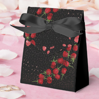 Elegant Black Wedding Favor Bag with Red Roses – R Geschenkschachtel