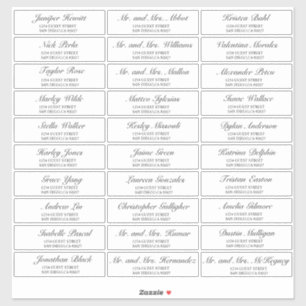 Elegant Black Wedding Guest Address Labels