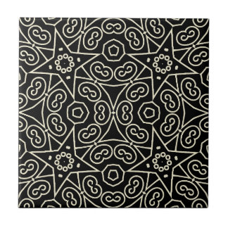 Elegant Black & White Abstract Geometric Pattern Fliese