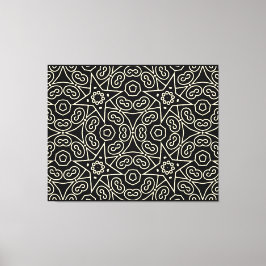 Elegant Black & White Abstract Geometric Pattern  Leinwanddruck