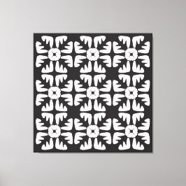 Elegant Black &White  Abstract Pattern Leinwanddruck