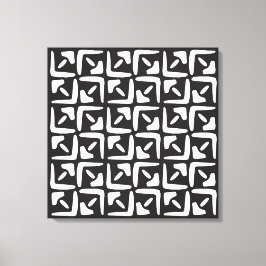 Elegant Black &White Abstract Pattern Leinwanddruck