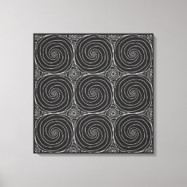 Elegant Black &White Abstract Pattern Leinwanddruck