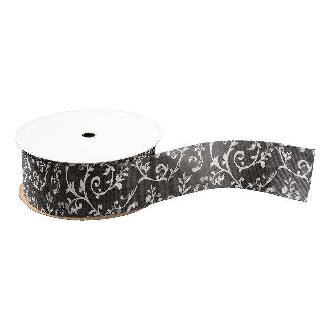 Elegant Black White Abstract Wedding Ripsband (Spule)