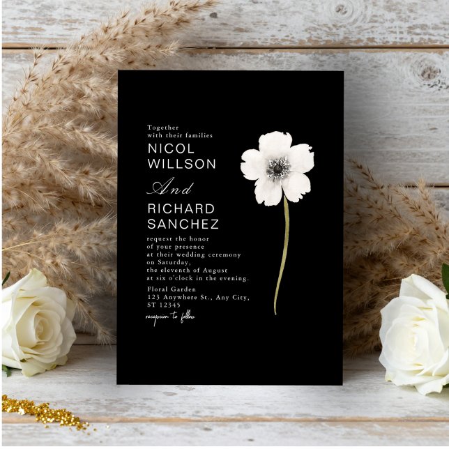 Elegant Black & White Anemone Floral  Wedding  (Von Creator hochgeladen)