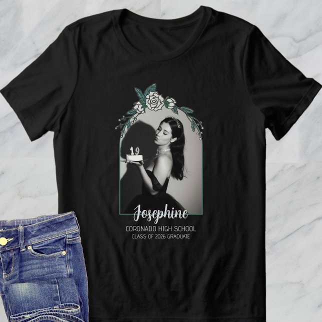 Elegant Black & White Arch Photo 2026 Graduation Tri-Blend Shirt (Von Creator hochgeladen)
