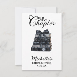Elegant Black & White Book Themed Bridal Shower  Dankeskarte