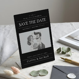 Elegant Black & White Cartoon Couple Wedding  Sockelschild