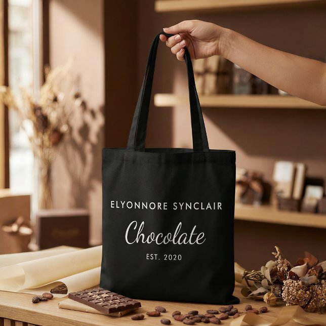 Elegant Black White Custom Chocolate Customer Gift (Von Creator hochgeladen)