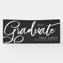 Elegant Black White Graduate Banner