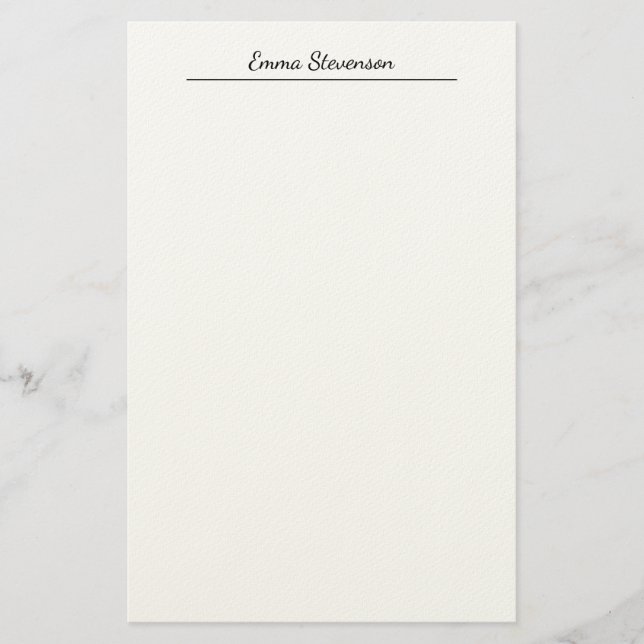 Elegant Black & White Handwriting Professional Briefpapier (Vorderseite)